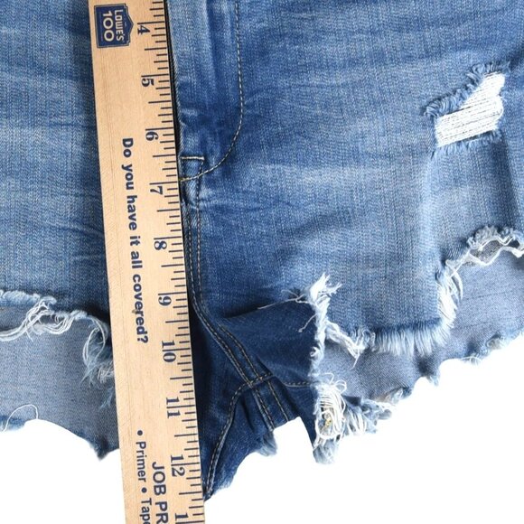 Blank NYC Denim Shorts Wedgie Short Size 27 Stretch Distressed Light Blue - Picture 9 of 9